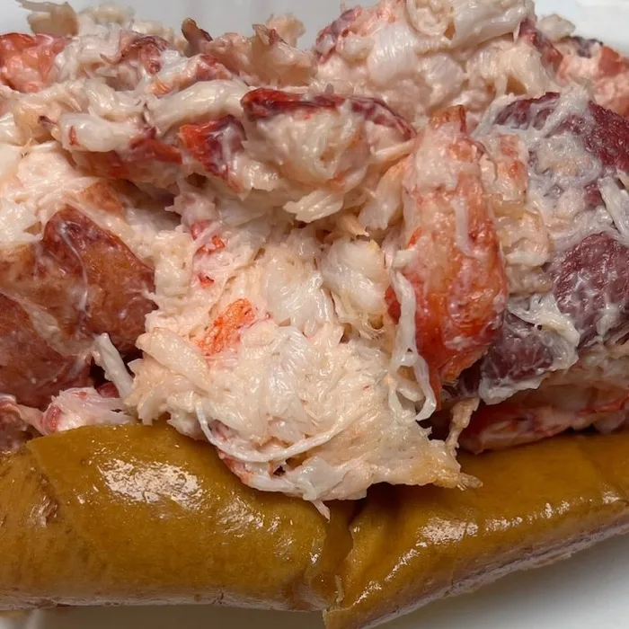 Fresh lobster tail served on the deck
