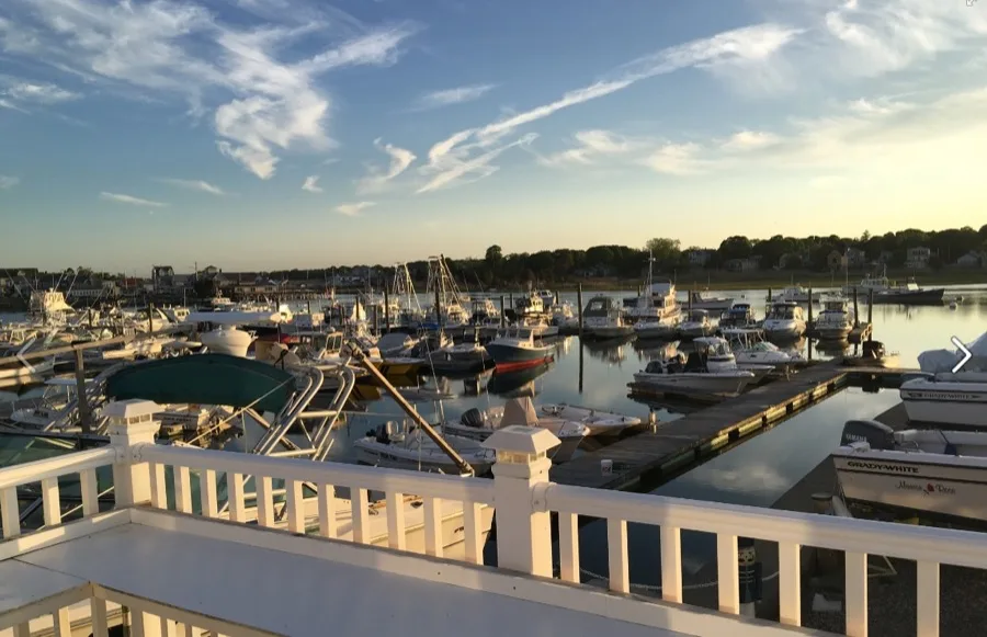 Sunset view of Taylor Marina from The Point Restaurant deck
