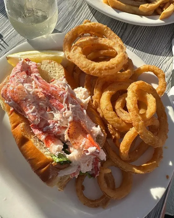 The Point's lobster roll with onion rings